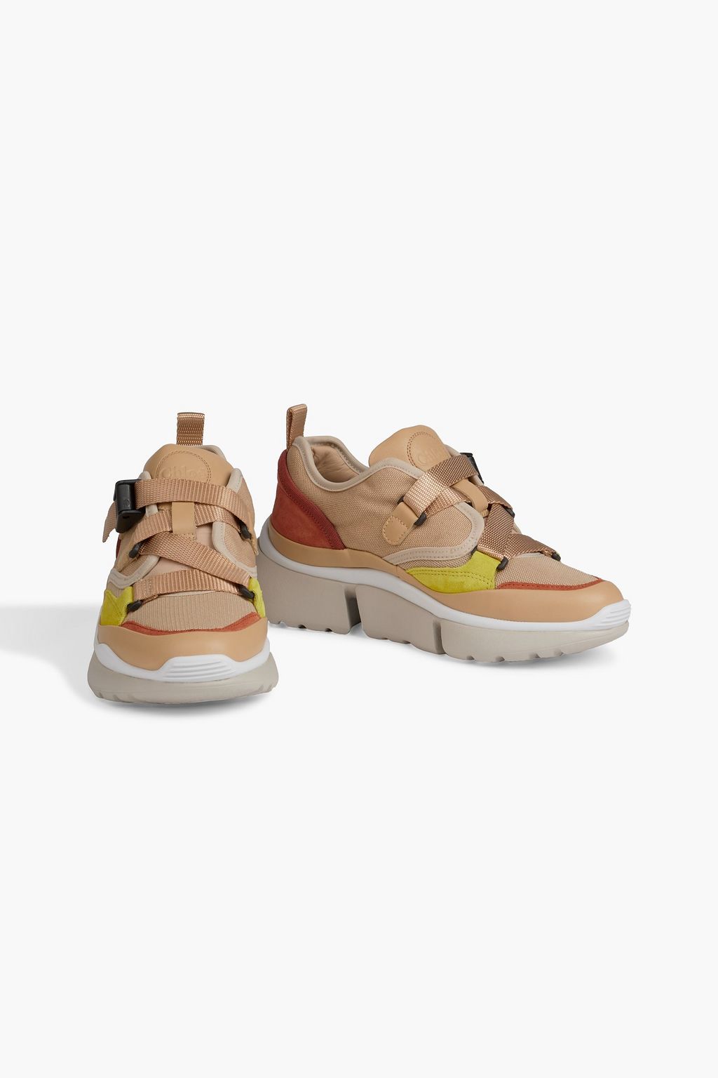 CHLOÉ Leather, suede and mesh sneakers