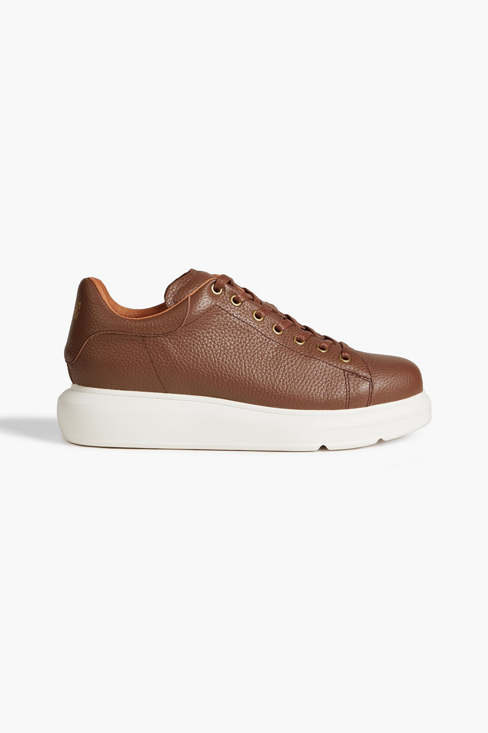 Australia Luxe Collective Leen Pebbled-leather Sneakers In Brown