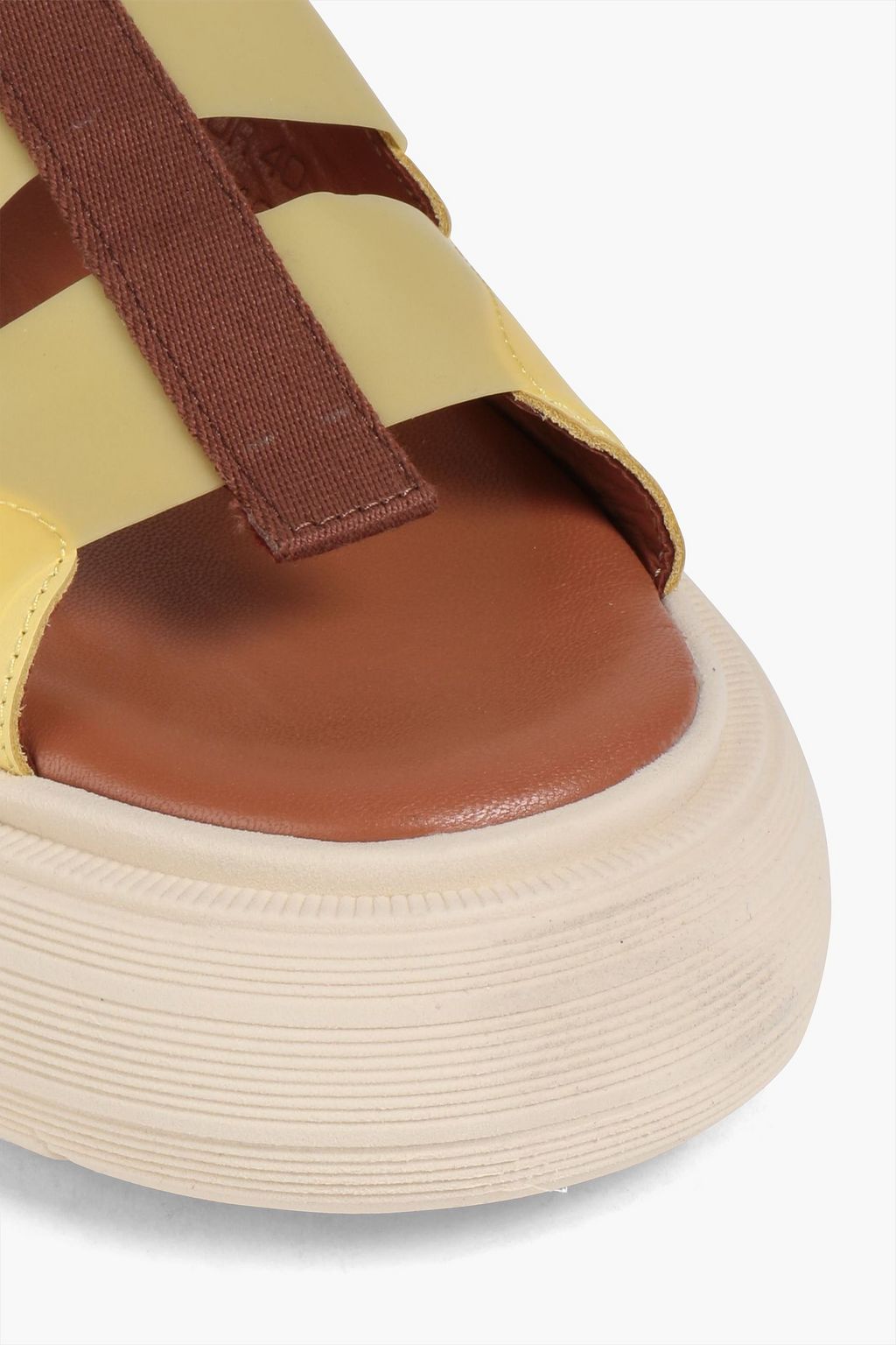 REJINA PYO Reese cutout leather and TPU platform slides