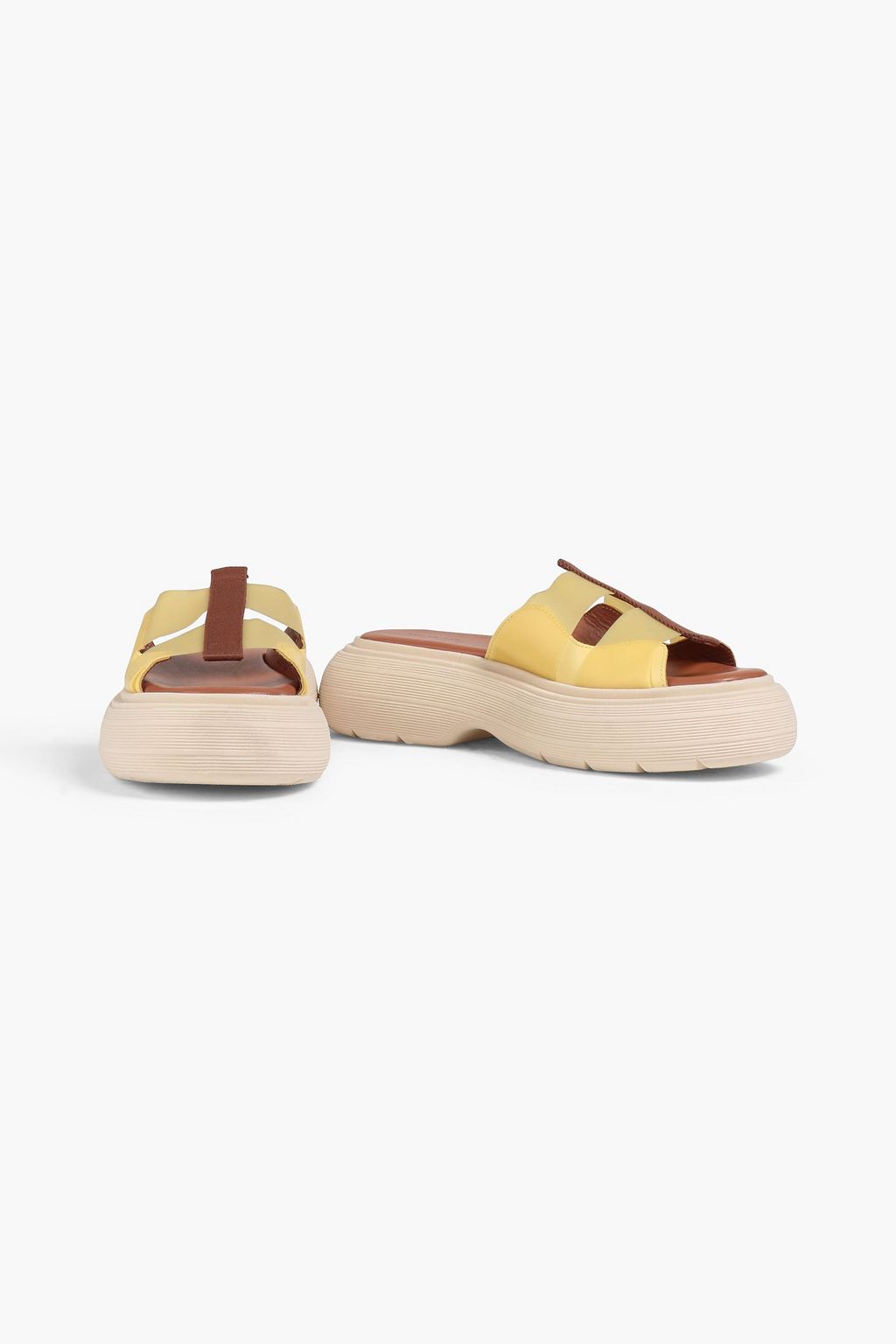 REJINA PYO Reese cutout leather and TPU platform slides