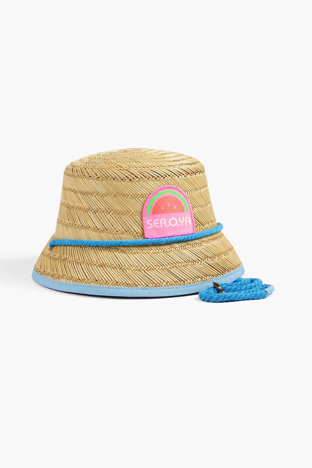 SER.O.YA Appliquéd straw bucket hat THE