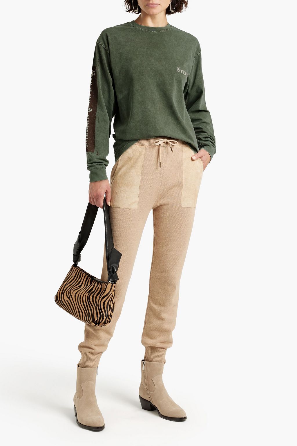 SER.O.YA Danny printed cotton-blend jersey top