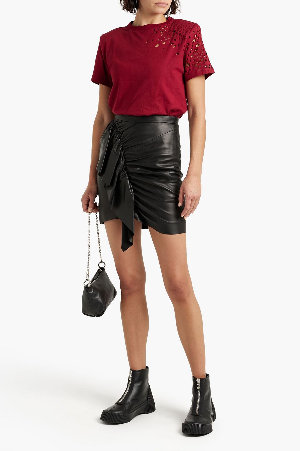 SER.O.YA Caroline distressed cotton-jersey T-shirt