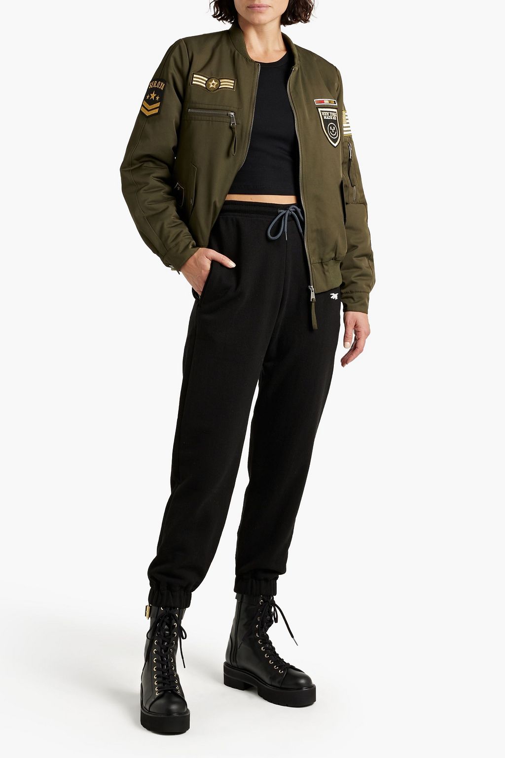 SER.O.YA Maverick appliquéd shell bomber jacket