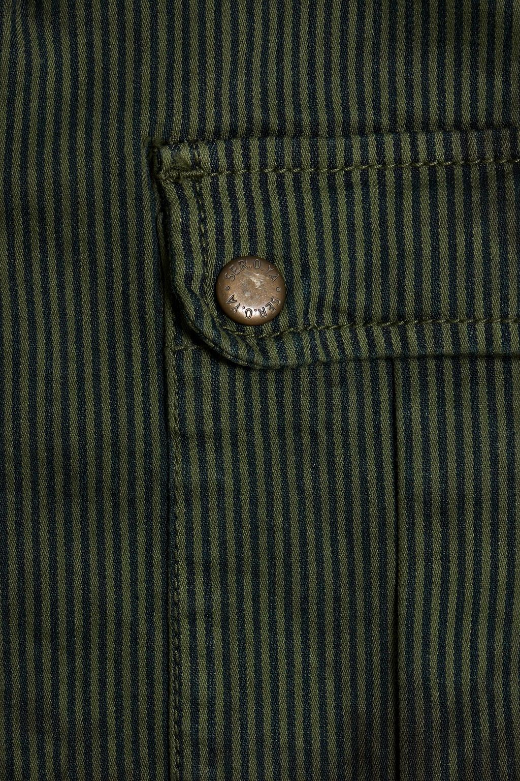 SER.O.YA Benny distressed striped cotton-blend twill shirt