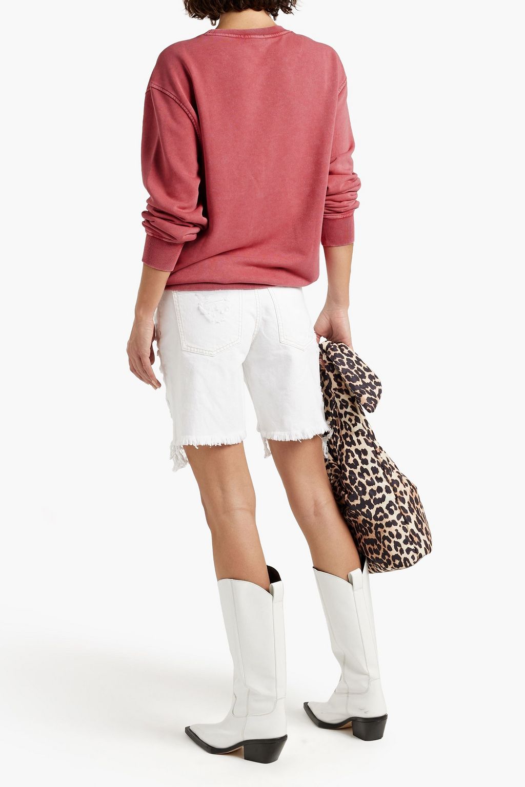 SER.O.YA Issac embroidered French cotton-blend terry sweatshirt