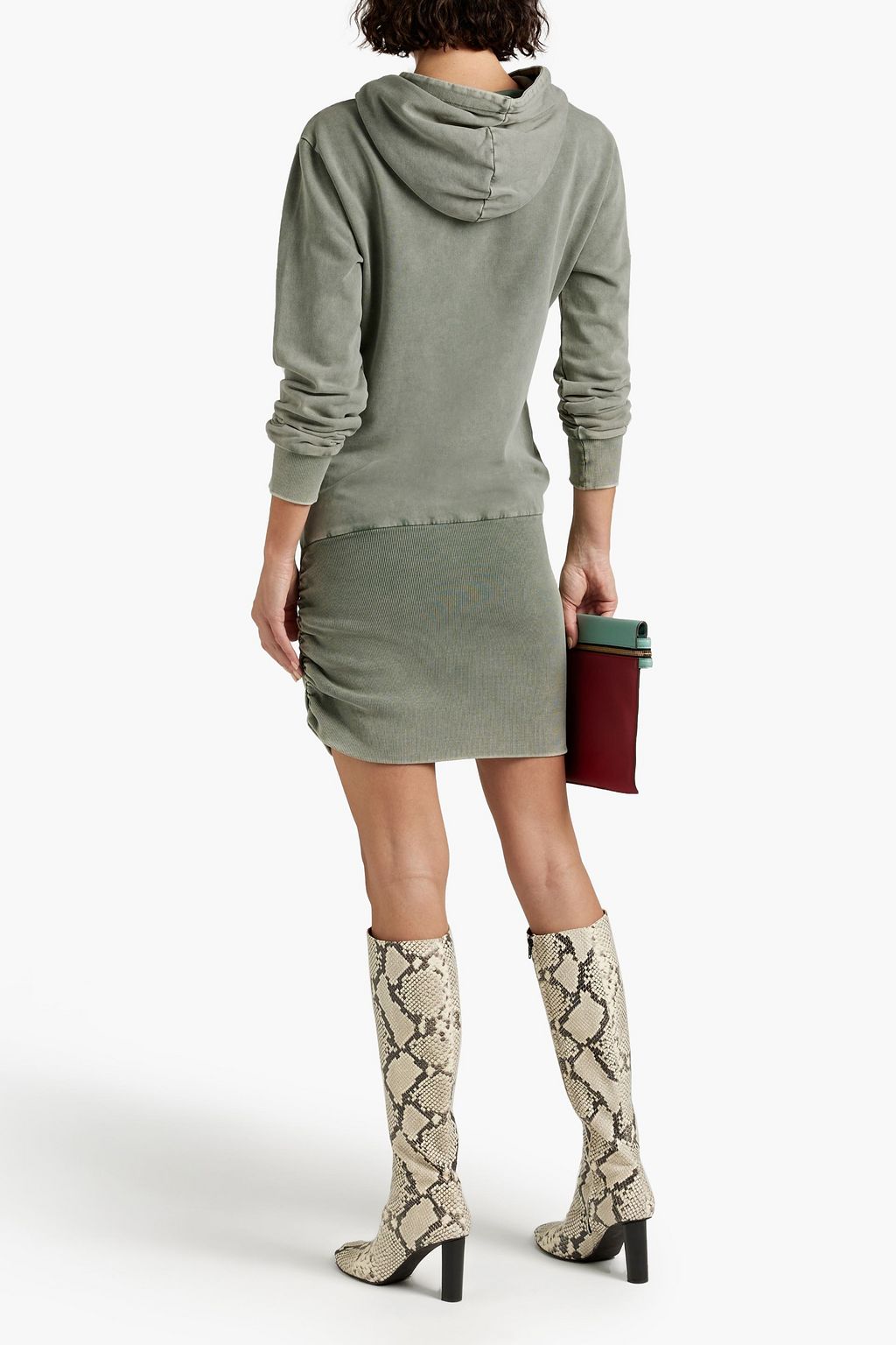 SER.O.YA Madison French cotton-terry hooded mini dress