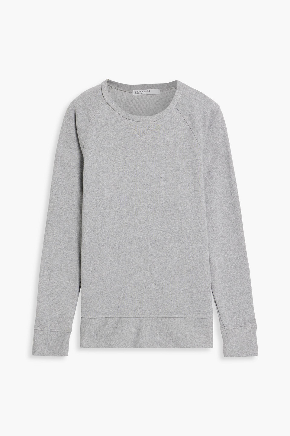 Stateside Mélange French Cotton-terry Sweatshirt In Light Gray