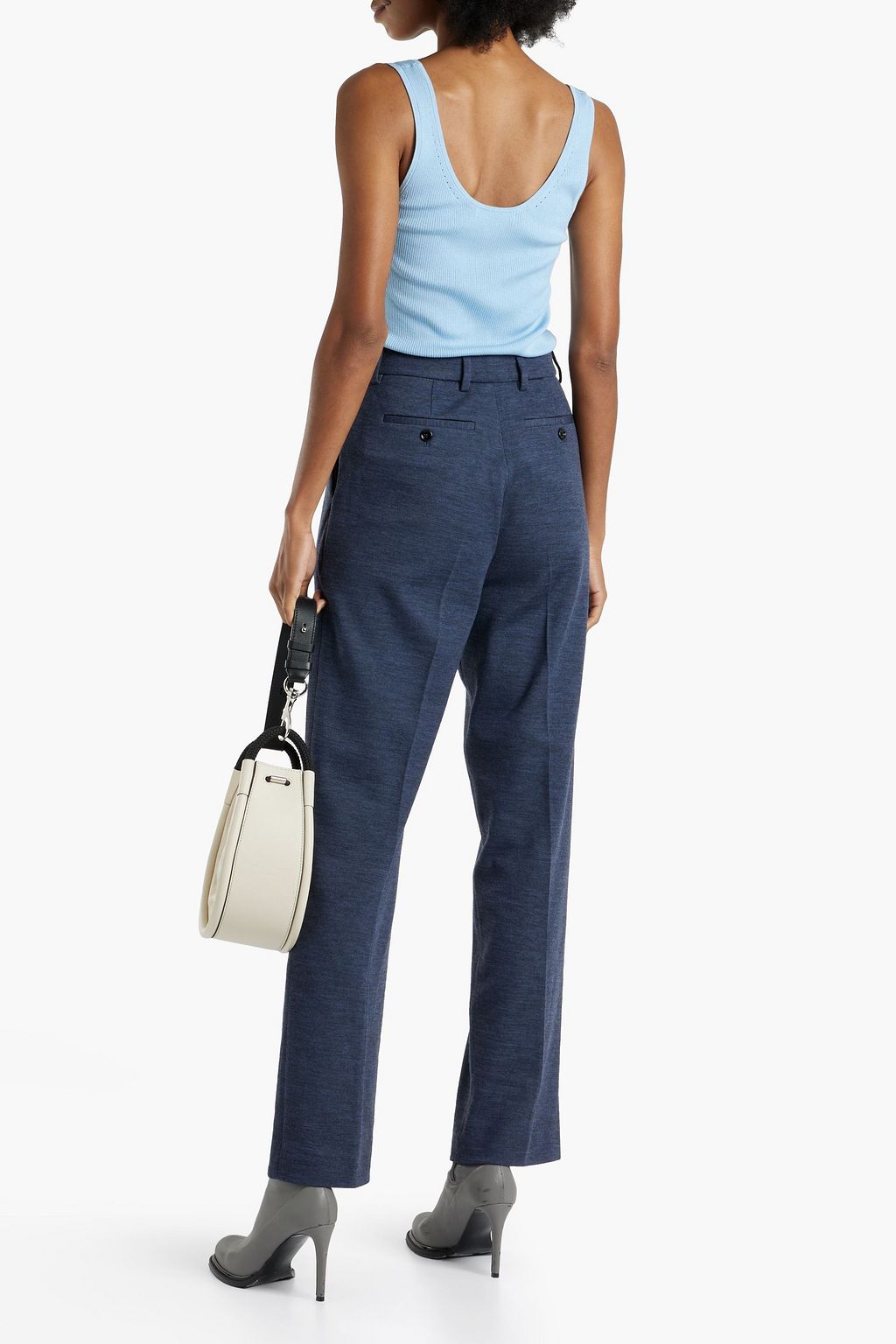BURBERRY Wool-blend jersey straight-leg pants