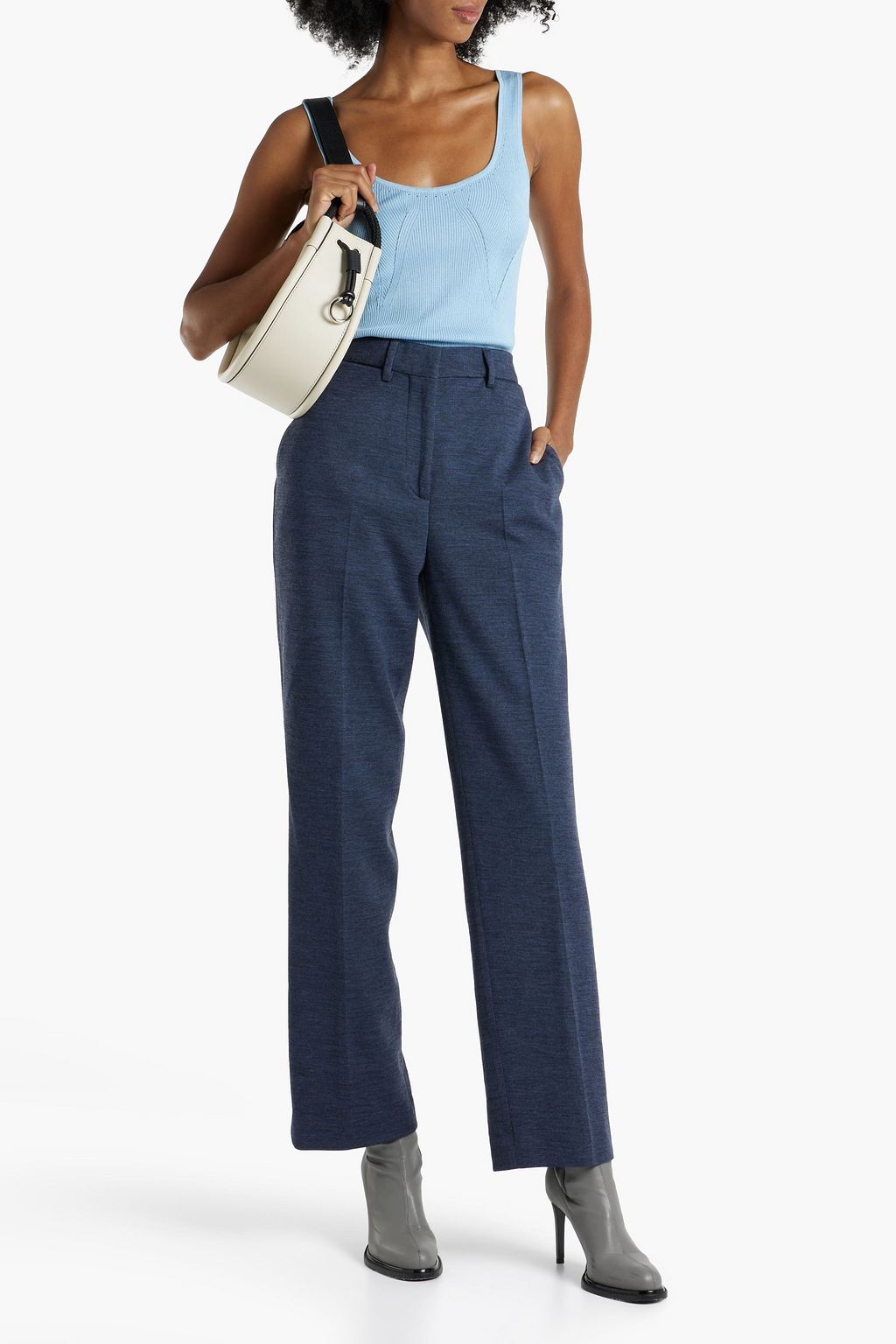 BURBERRY Wool-blend jersey straight-leg pants