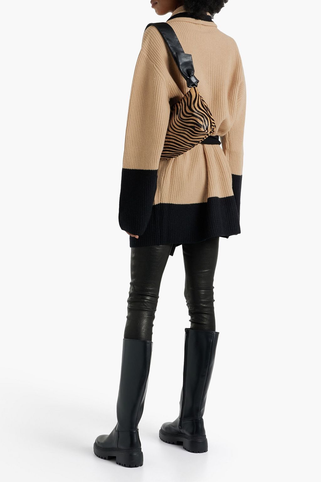 SER.O.YA Quin two-tone wool cardigan