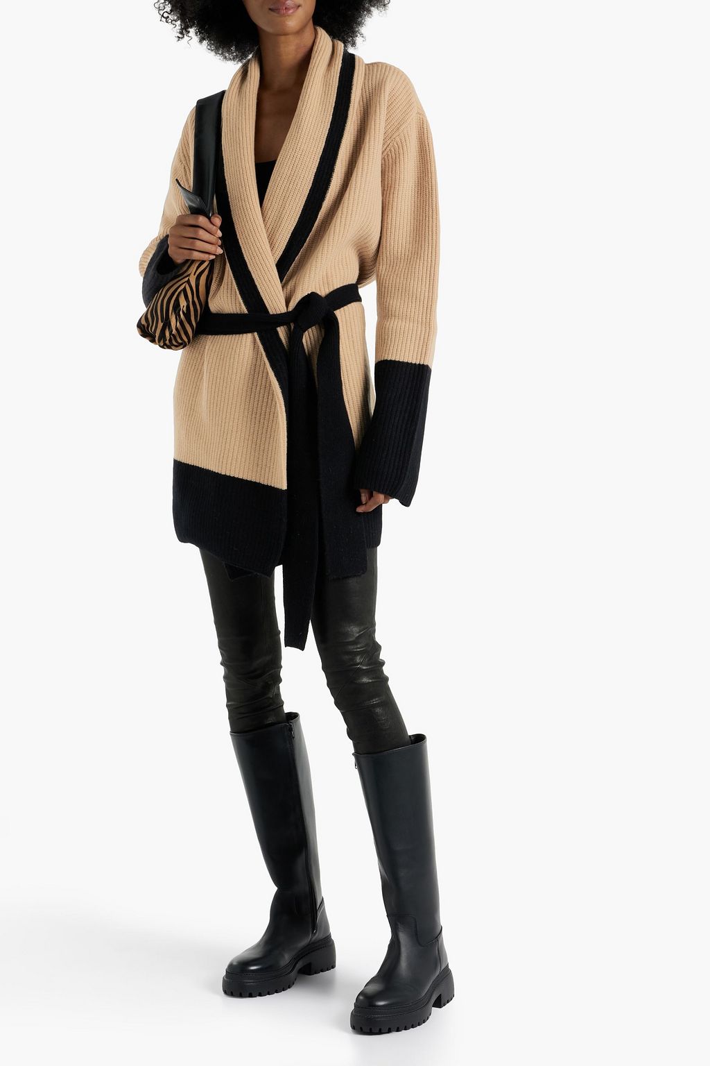 SER.O.YA Quin two-tone wool cardigan