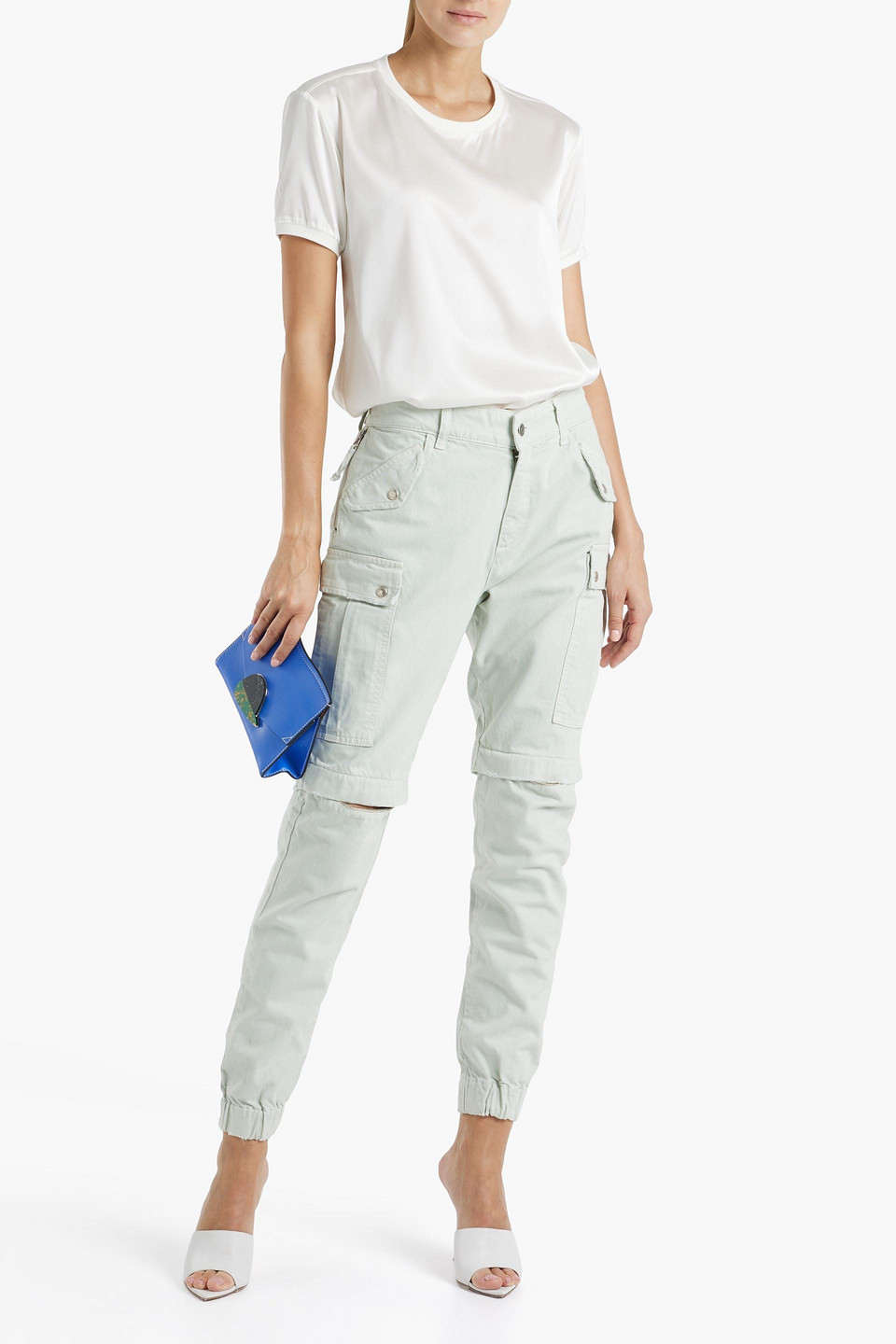 Shop Ser.o.ya John Cotton-twill Cargo Pants In Mint