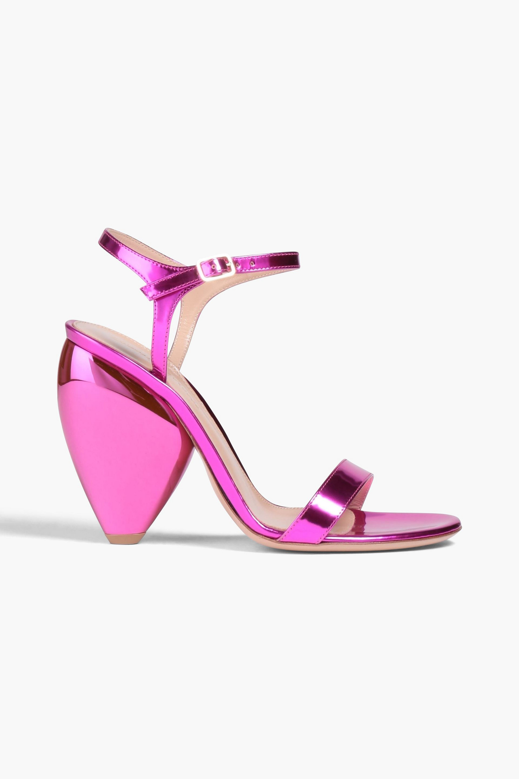GIANVITO ROSSI Mirrored-leather sandals