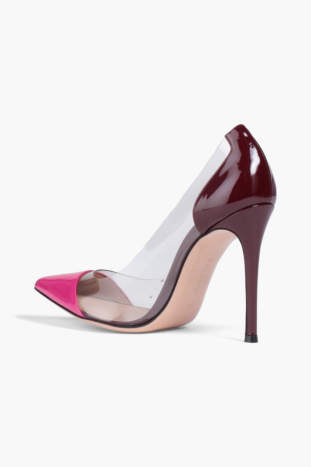 GIANVITO ROSSI Plexi 105 perforated patent-leather and PVC pumps