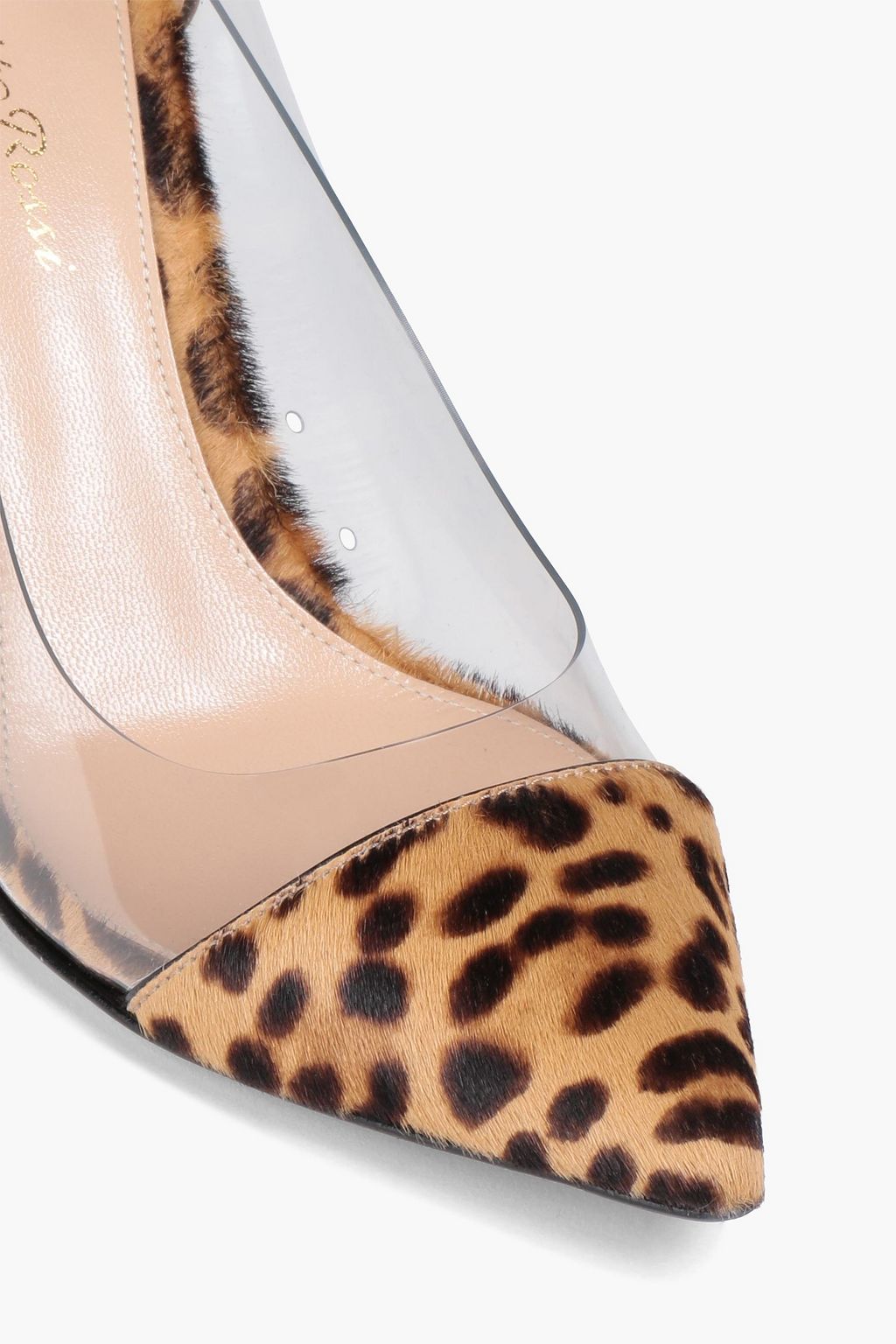 GIANVITO ROSSI Leopard-print calf-hair and PVC pumps