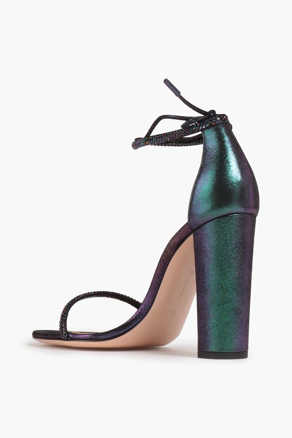 GIANVITO ROSSI Embellished iridescent suede sandals