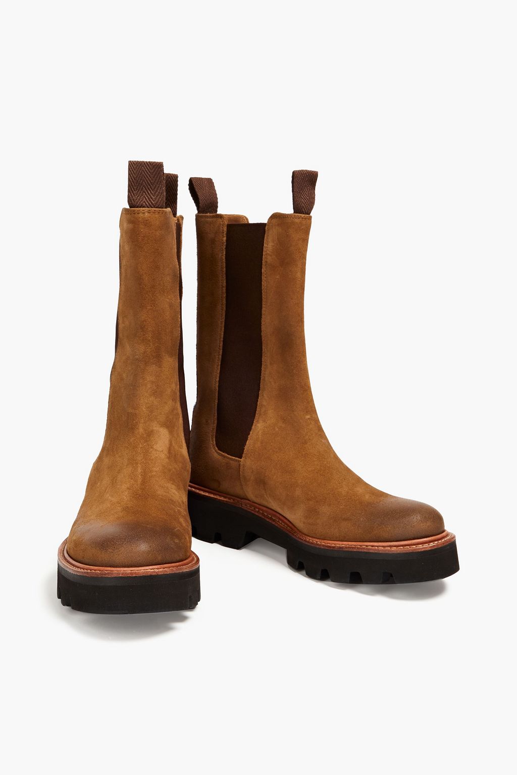 GRENSON Doris burnished suede Chelsea boots