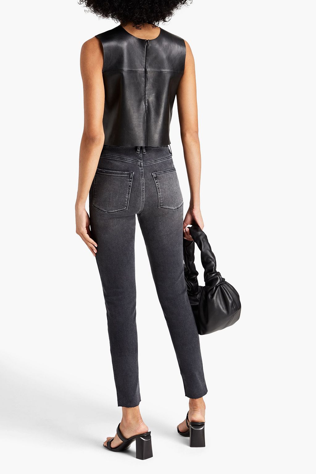 GOOD AMERICAN Good Waist faded high-rise skinny jeans