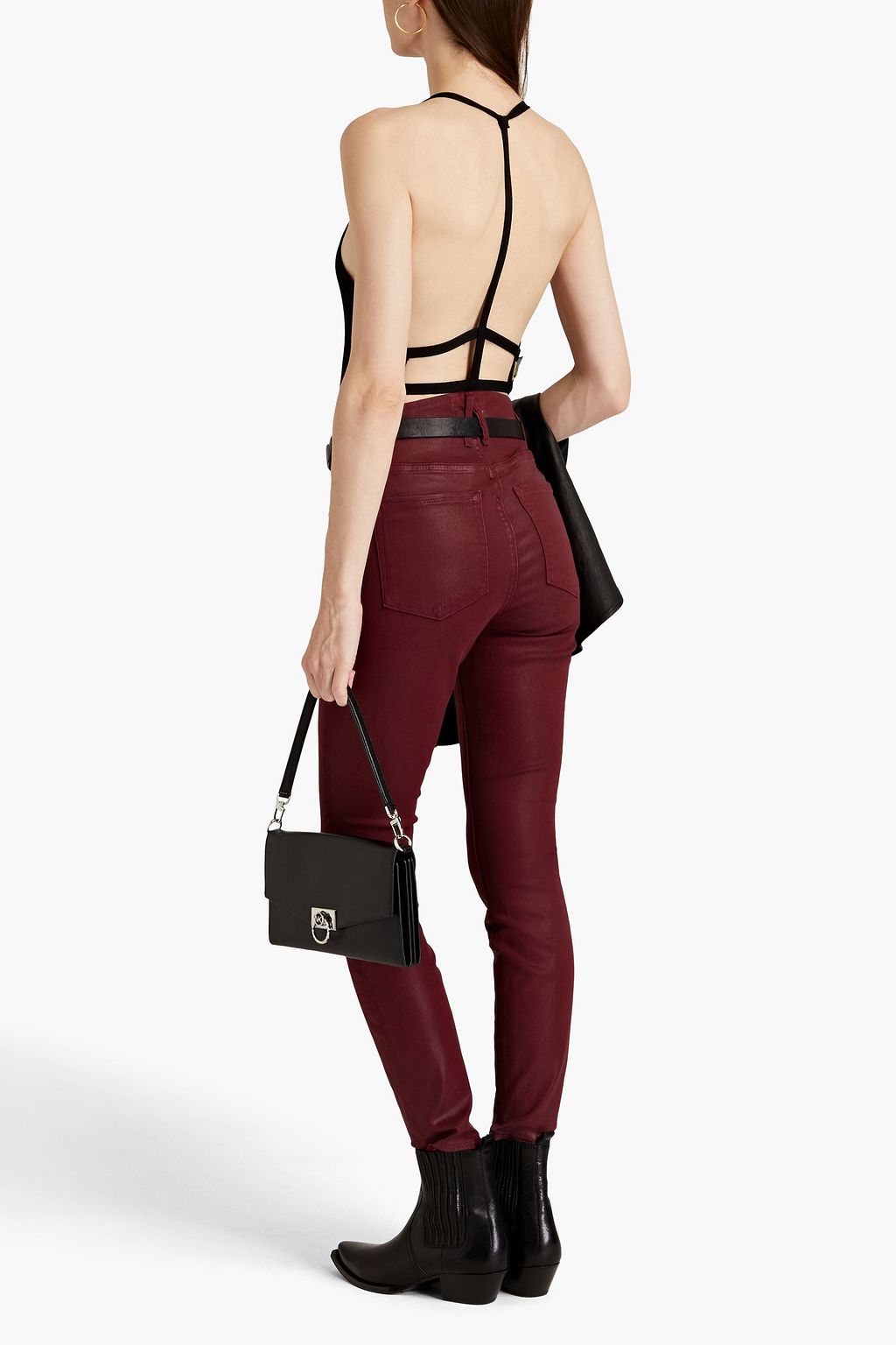 GOOD AMERICAN Coated mid-rise skinny jeans