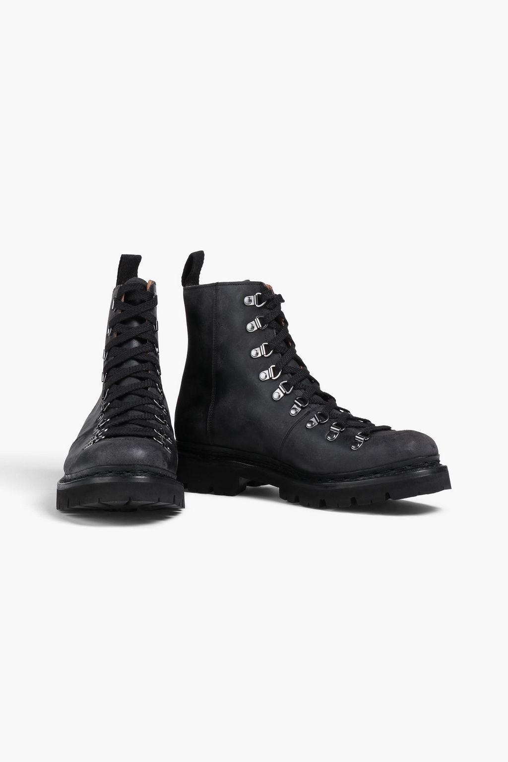 GRENSON حذاء بوت كومبات ’نانيت’ من الجلد بنقشة بارزة بتصميم ممزق