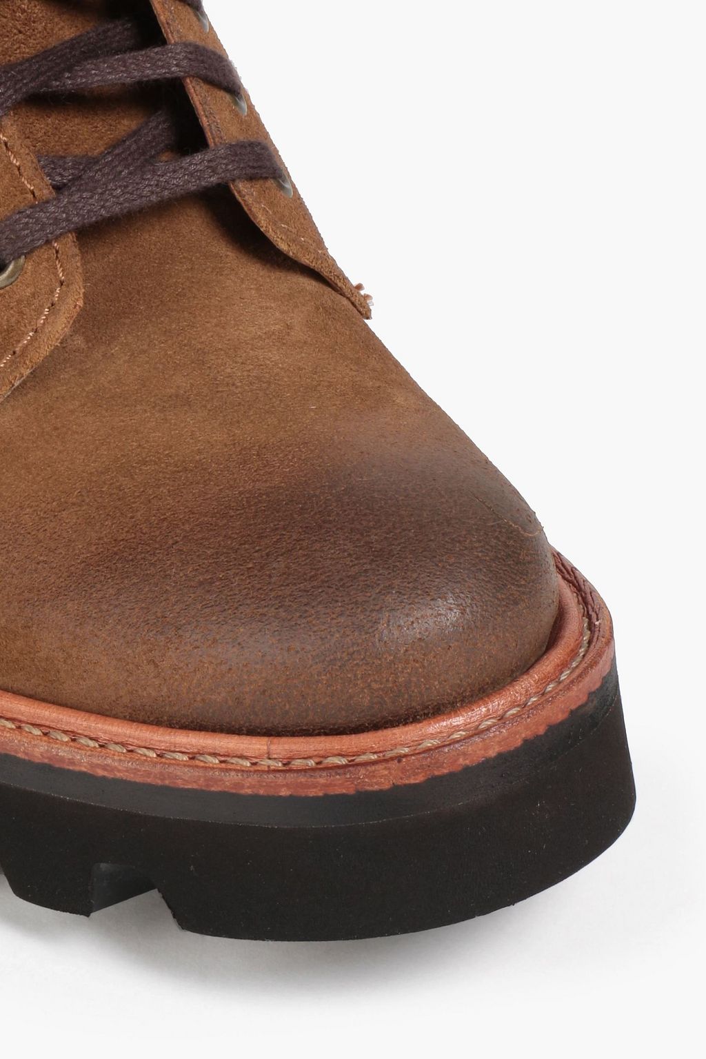 GRENSON Mavis burnished suede combat boots
