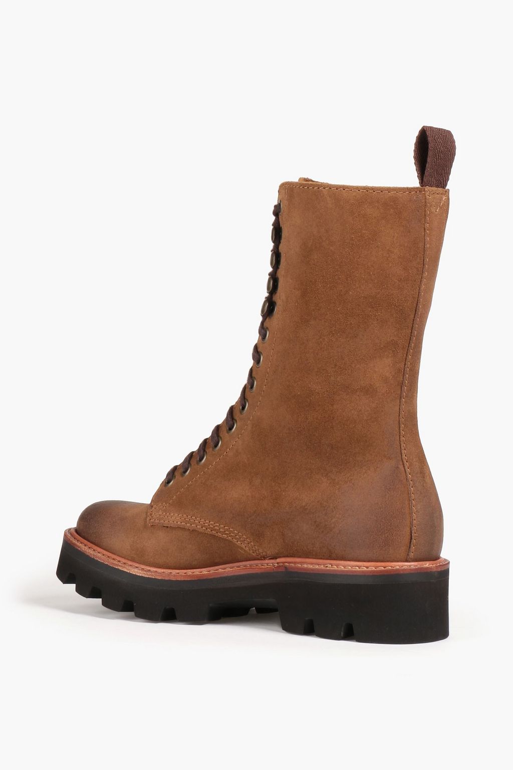 GRENSON Mavis burnished suede combat boots