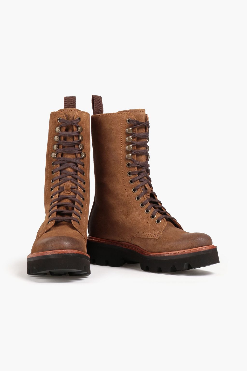 GRENSON Mavis burnished suede combat boots