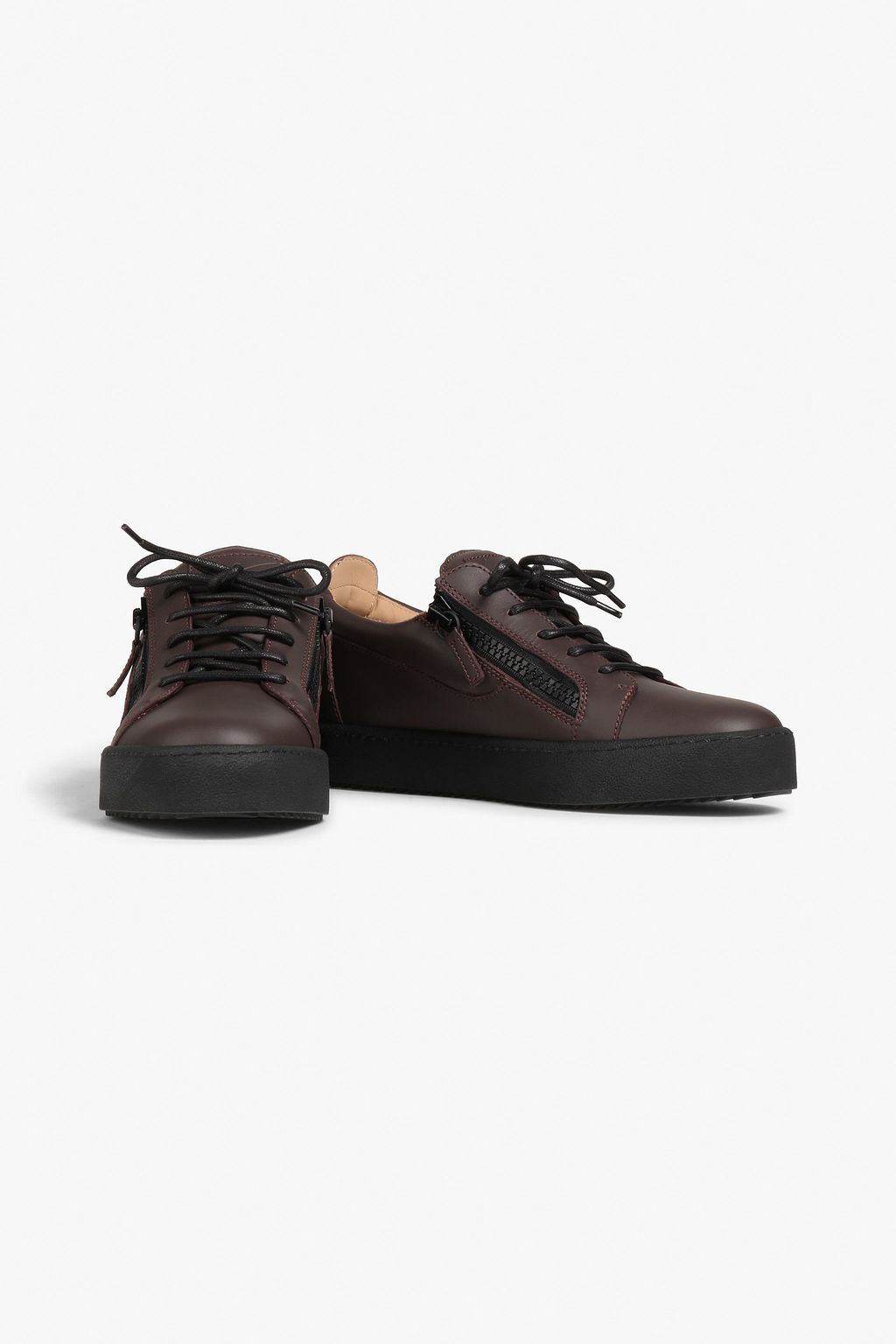 GIUSEPPE ZANOTTI Gail 지퍼 디테일 가죽 스니커즈