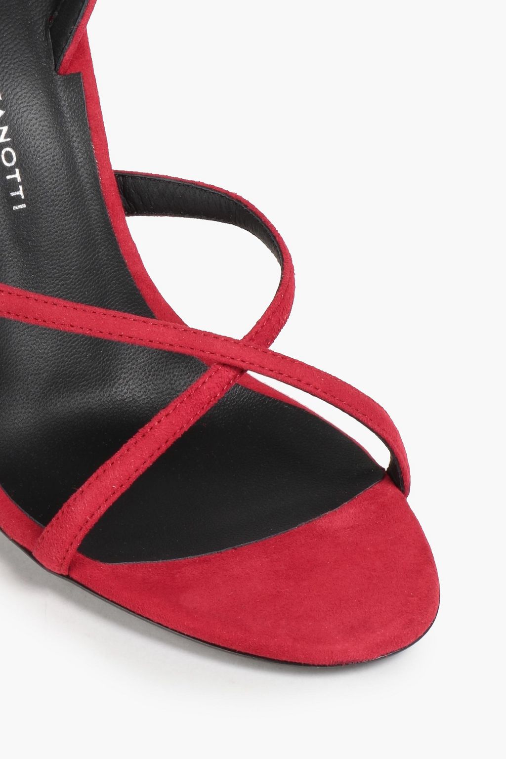 GIUSEPPE ZANOTTI صندل ’بيزيك’ من الجلد السويدي وشعر العجل وبنقشة جلد الحمار الوحشي وبكعب مقاس 105