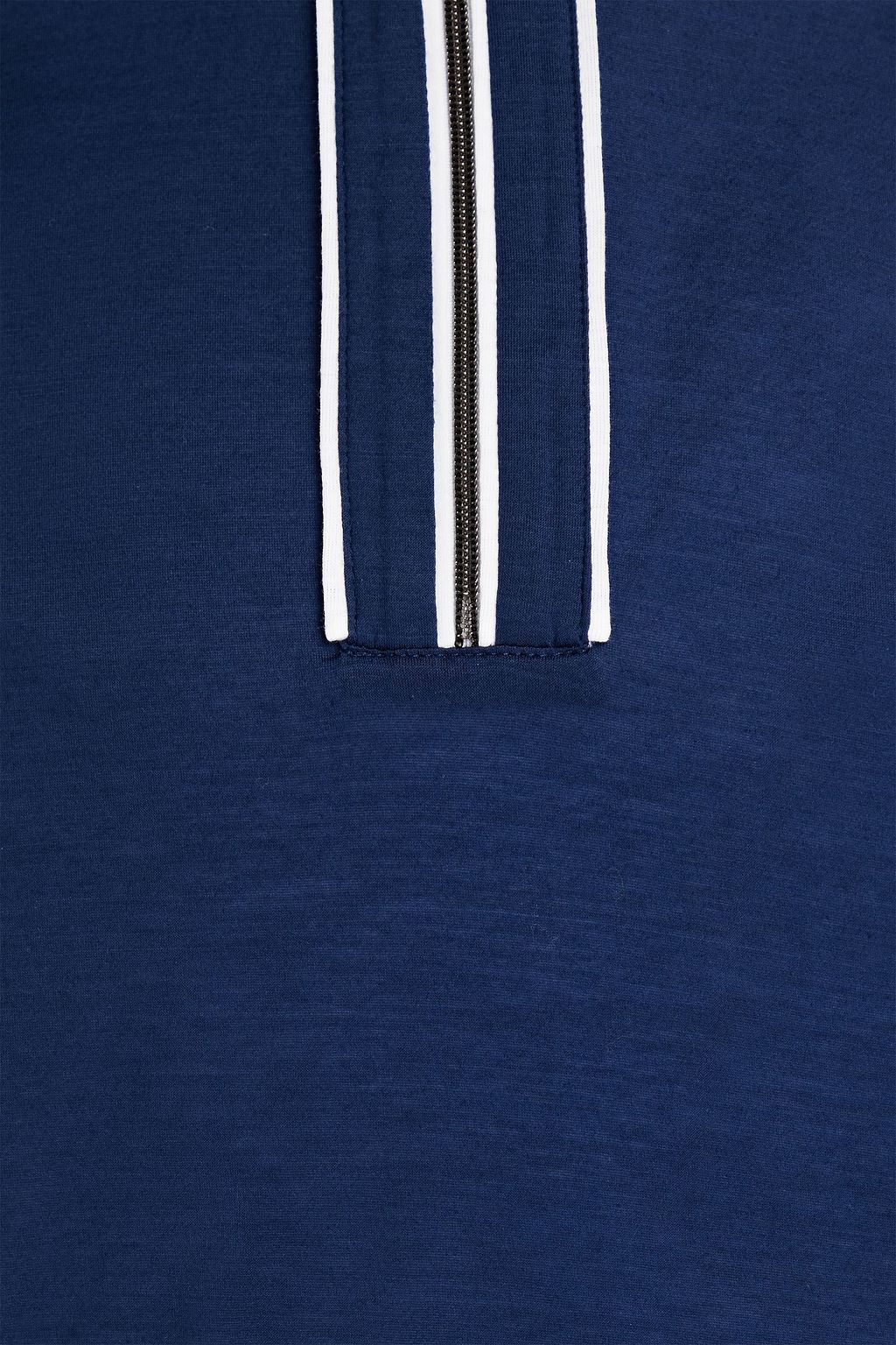 CANALI Slub cotton-jersey half-zip polo shirt