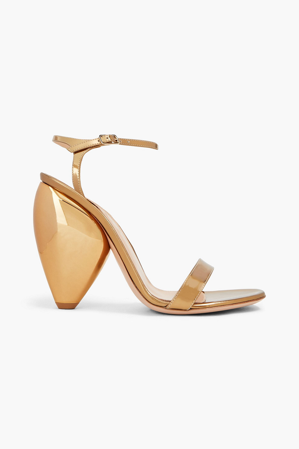 Gianvito Rossi Mirrored-leather Sandals In Gold ModeSens