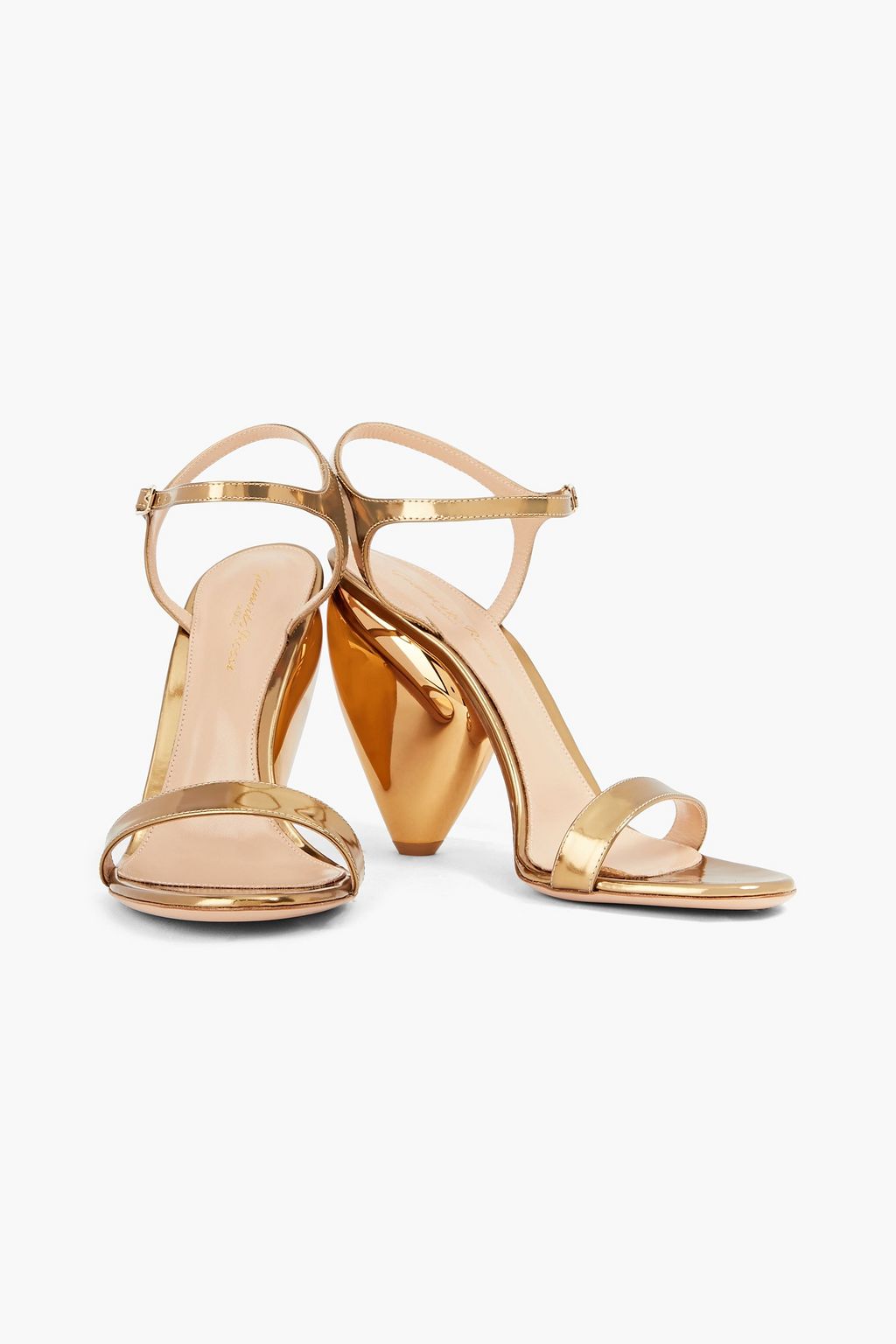 GIANVITO ROSSI Mirrored-leather sandals