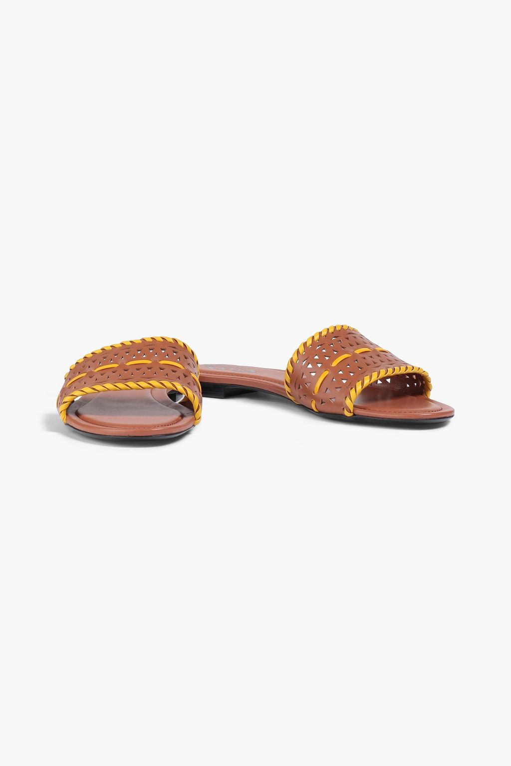 TOD'S Laser-cut leather slides