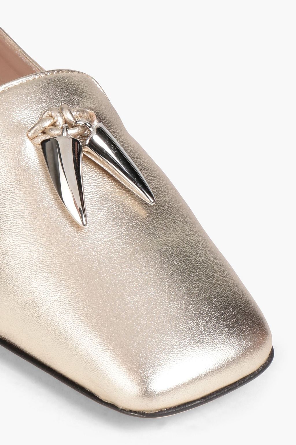 GIUSEPPE ZANOTTI Nancy 20 장식 디테일 메탈릭 가죽 로퍼