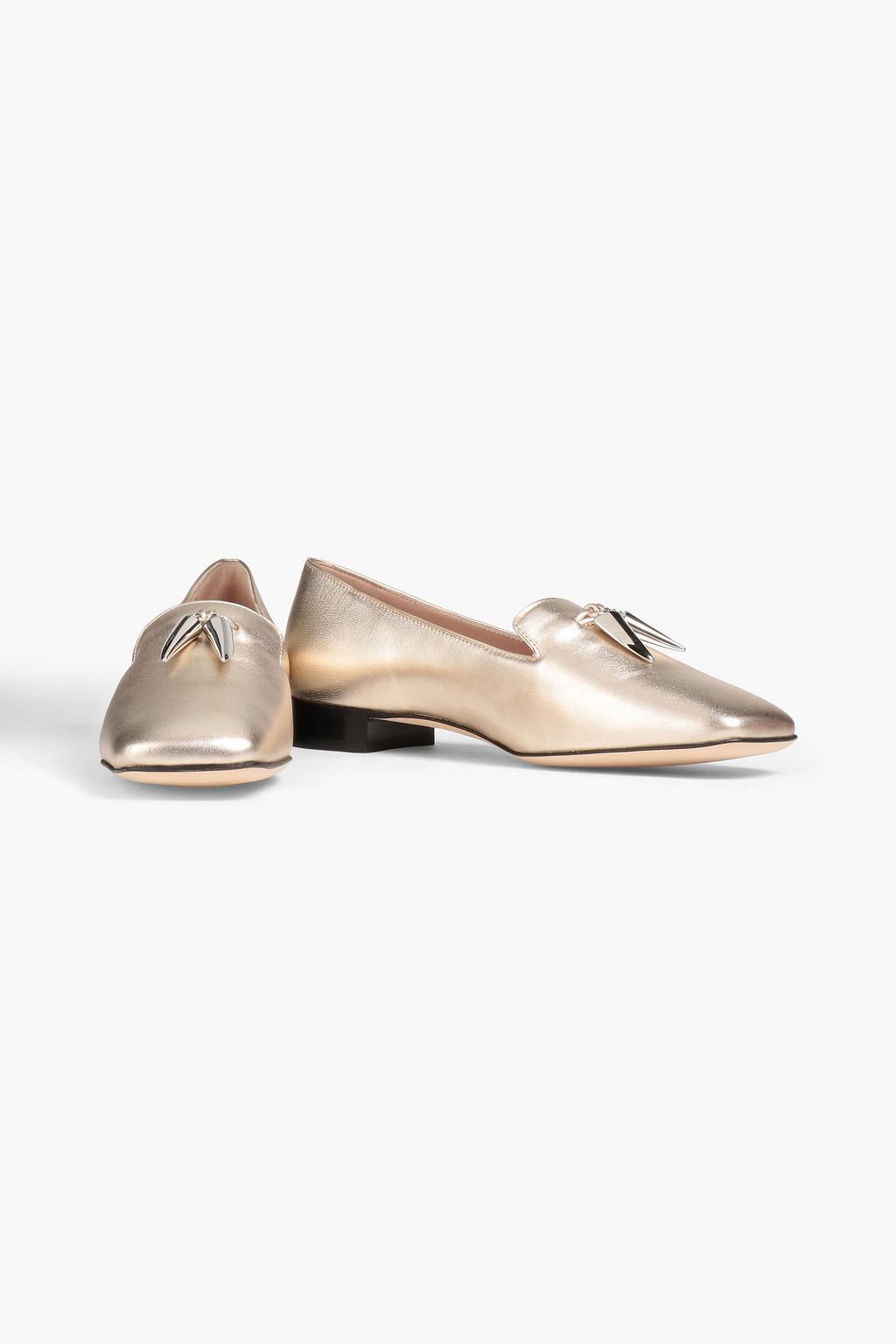 GIUSEPPE ZANOTTI Nancy 20 장식 디테일 메탈릭 가죽 로퍼