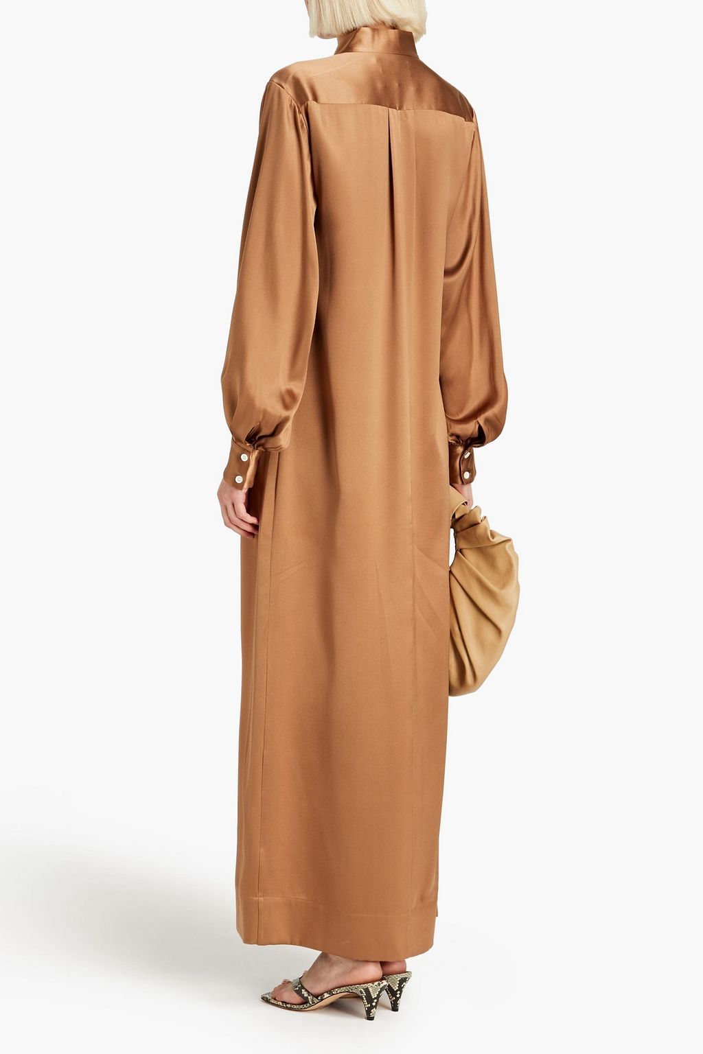 FRAME Plissierter Kaftan aus Seidensatin
