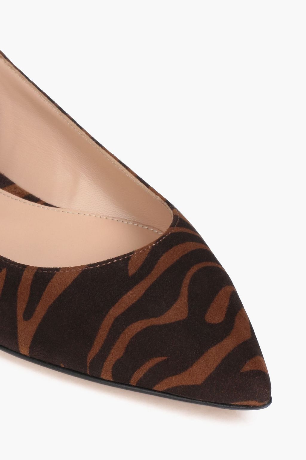 GIANVITO ROSSI Irene 05 zebra-print suede point-toe flats