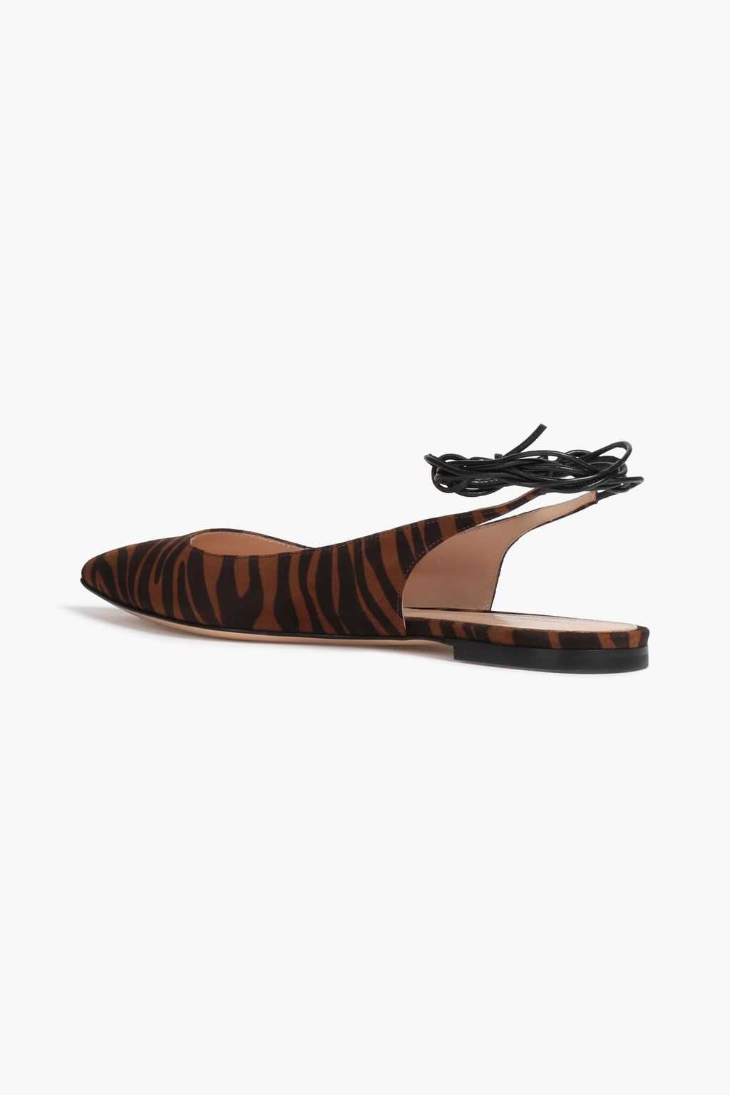 GIANVITO ROSSI Irene 05 zebra-print suede point-toe flats