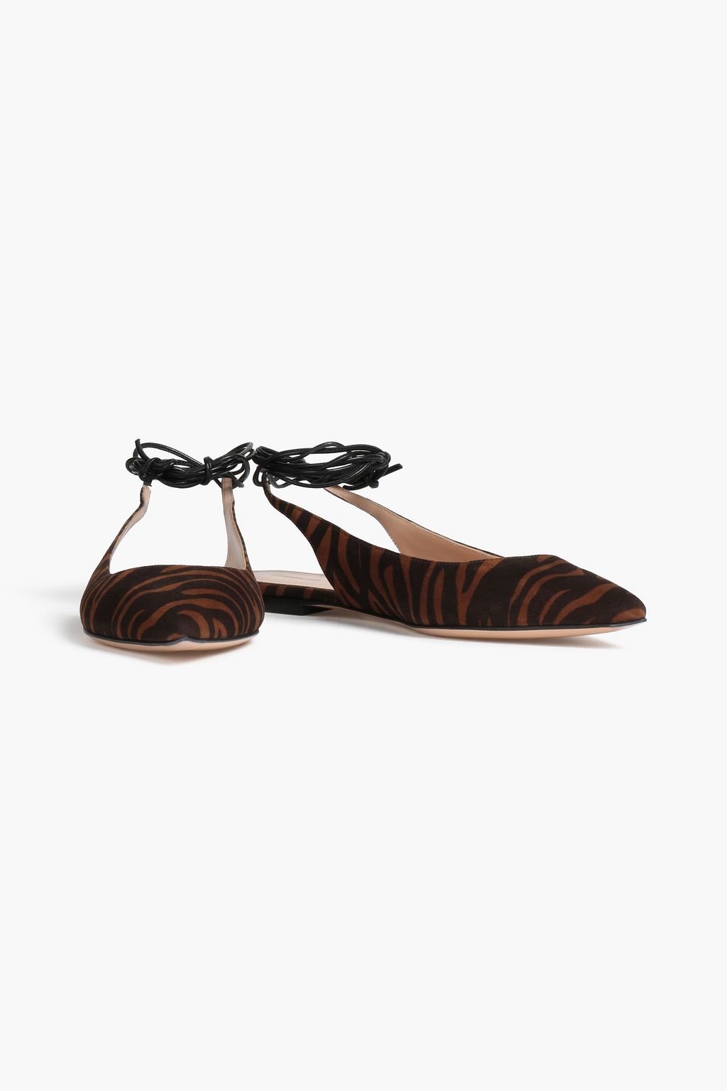 GIANVITO ROSSI Irene 05 zebra-print suede point-toe flats