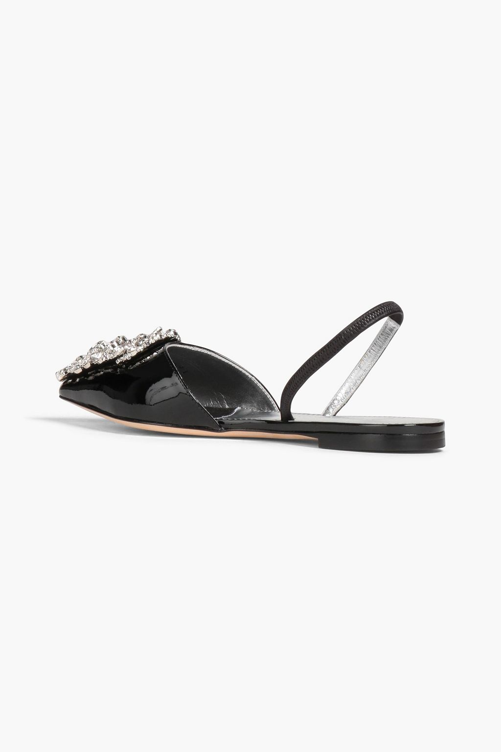 GIUSEPPE ZANOTTI Lucrezia 05 patent-leather slingback point-toe flats