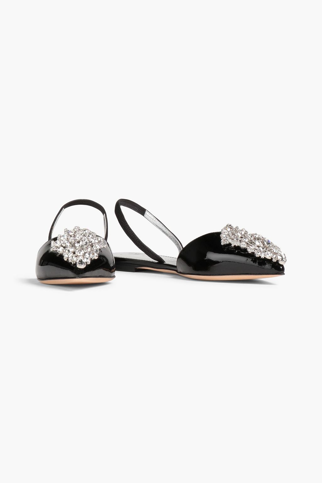 GIUSEPPE ZANOTTI Lucrezia 05 patent-leather slingback point-toe flats