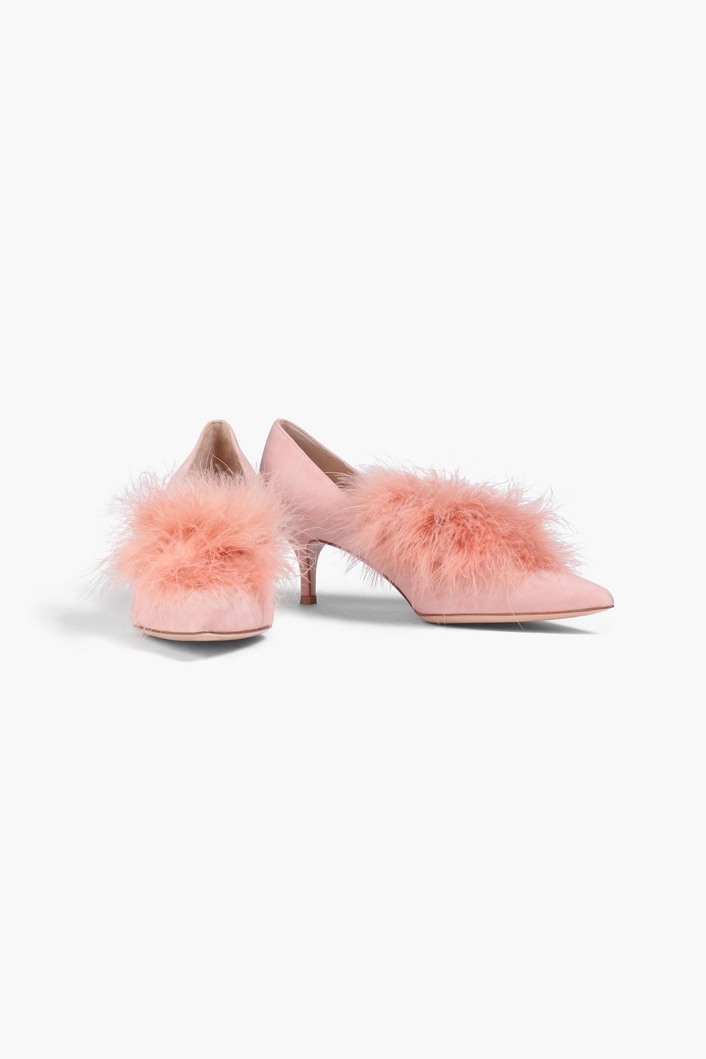 GIANVITO ROSSI Pumps aus Veloursleder mit Federn