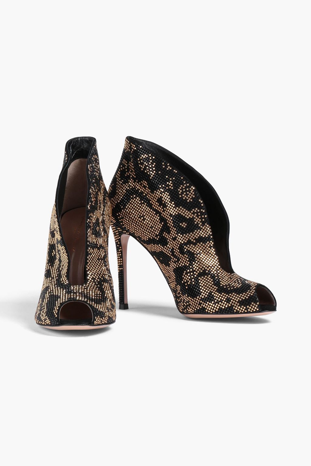 GIANVITO ROSSI Vamp crystal-embellished suede ankle boots