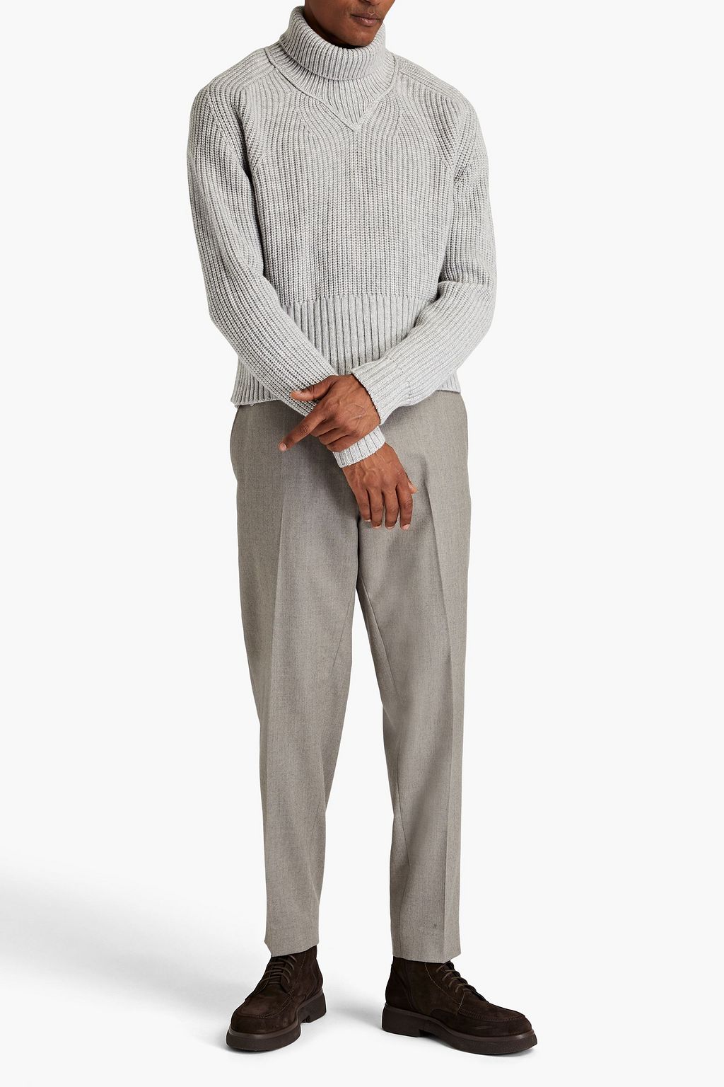 CANALI Mélange cashmere turtleneck sweater