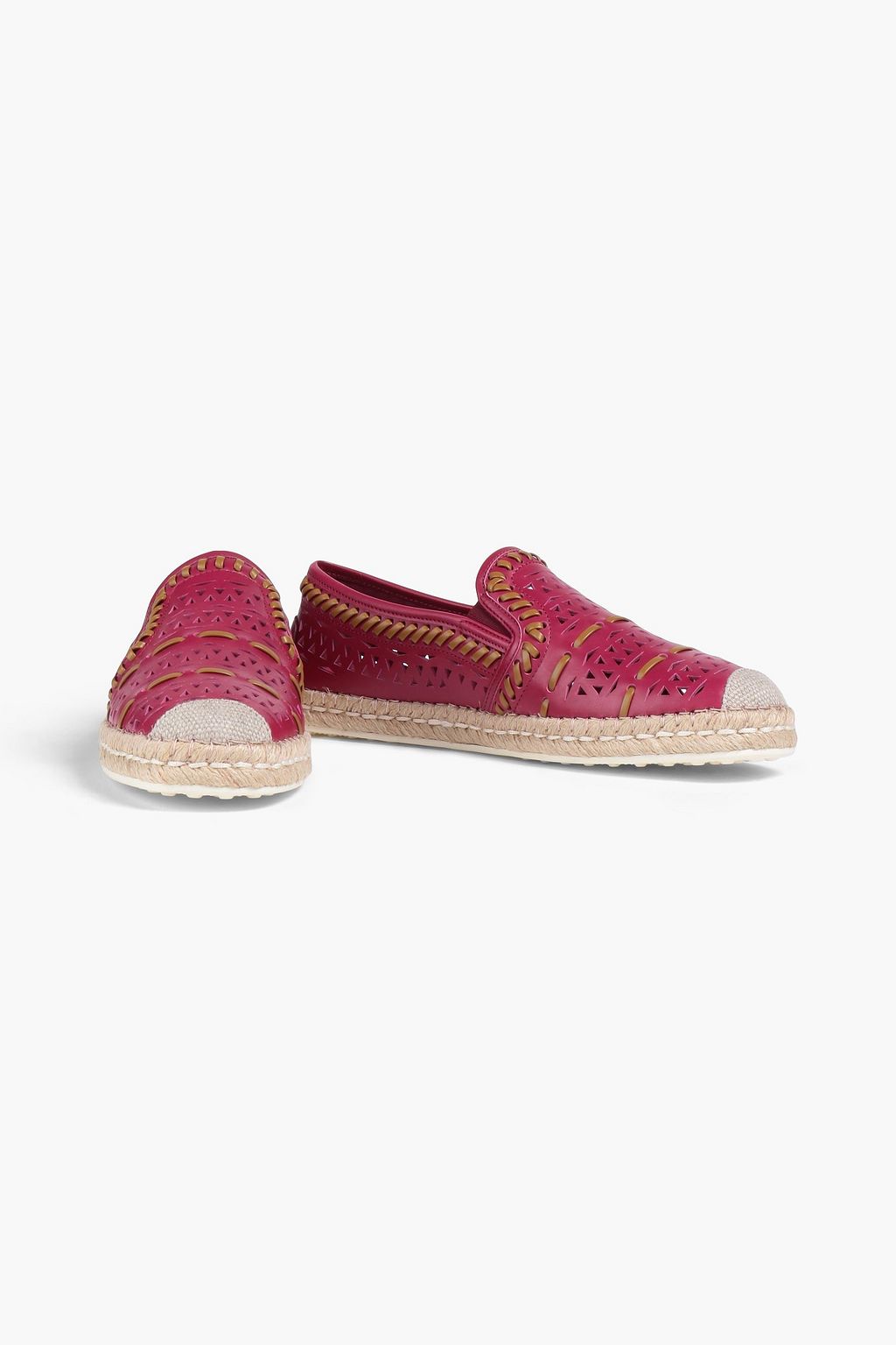 TOD'S Laser-cut leather espadrilles