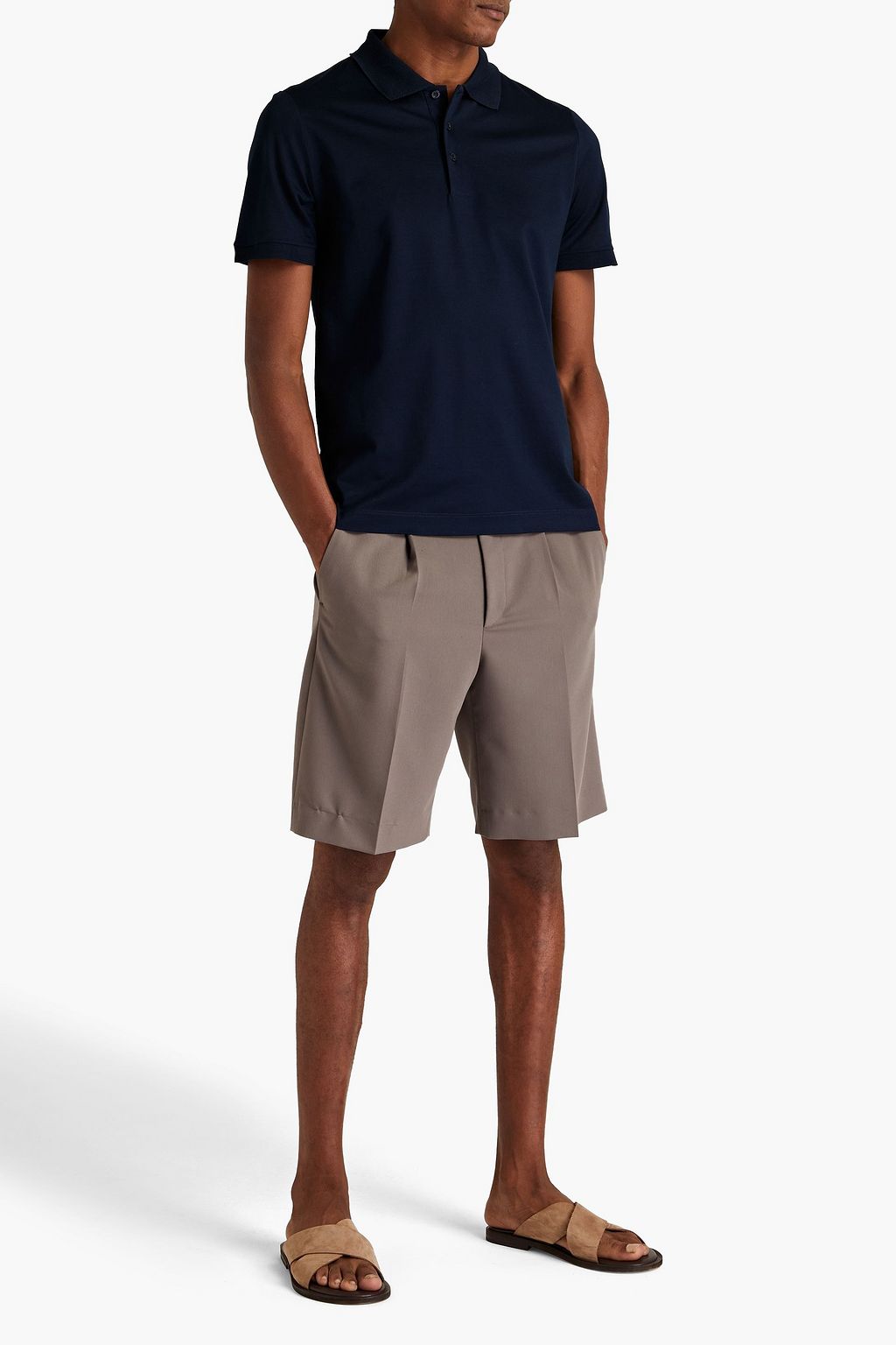 CANALI Cotton-piqué polo shirt