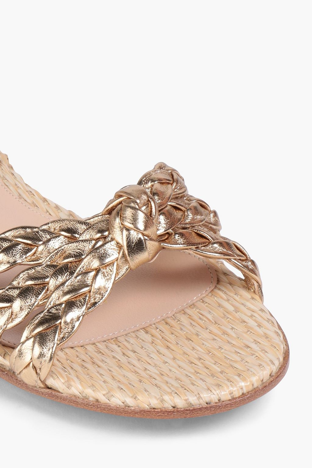 GIANVITO ROSSI Bee metallic braided leather sandals