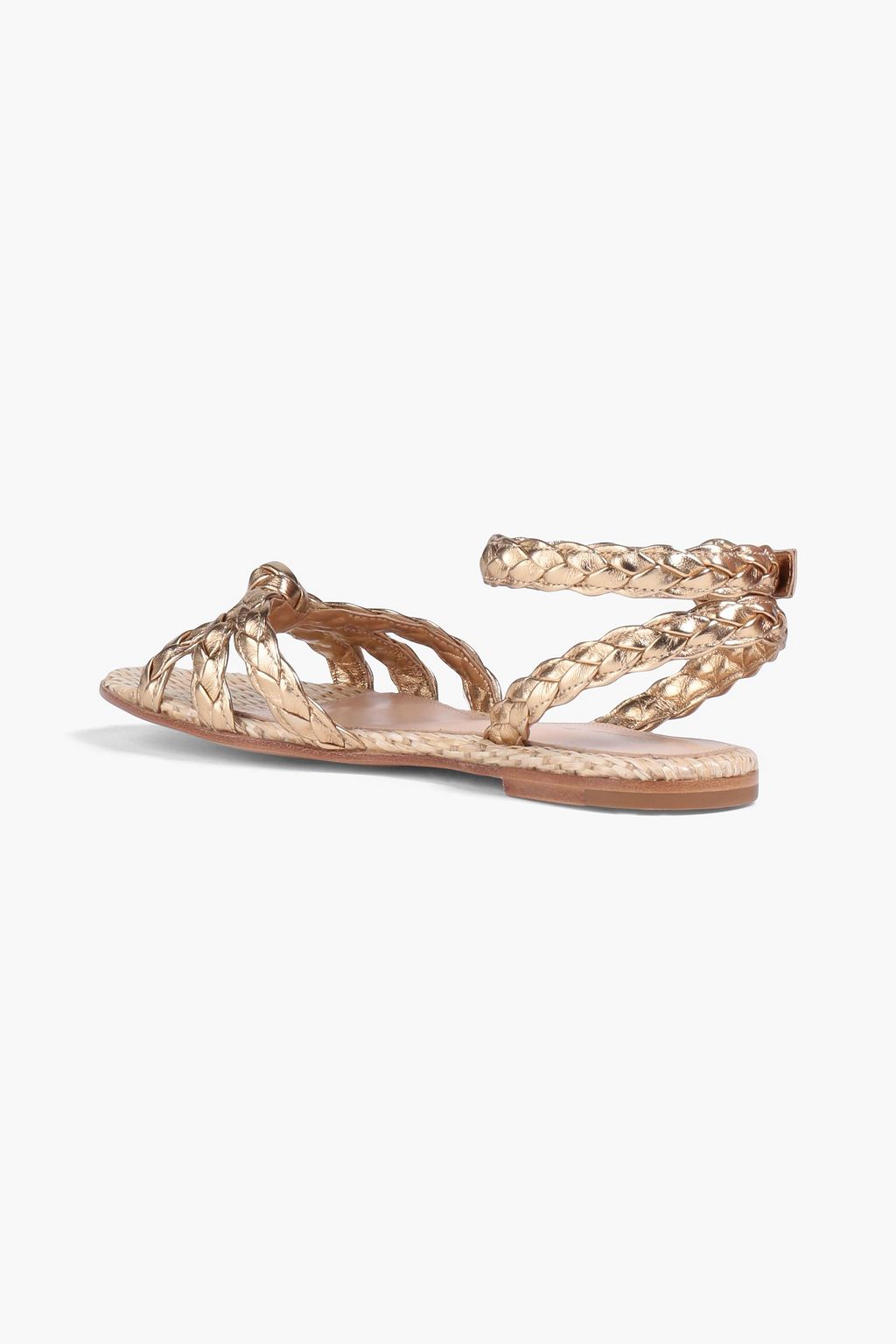 GIANVITO ROSSI Bee metallic braided leather sandals