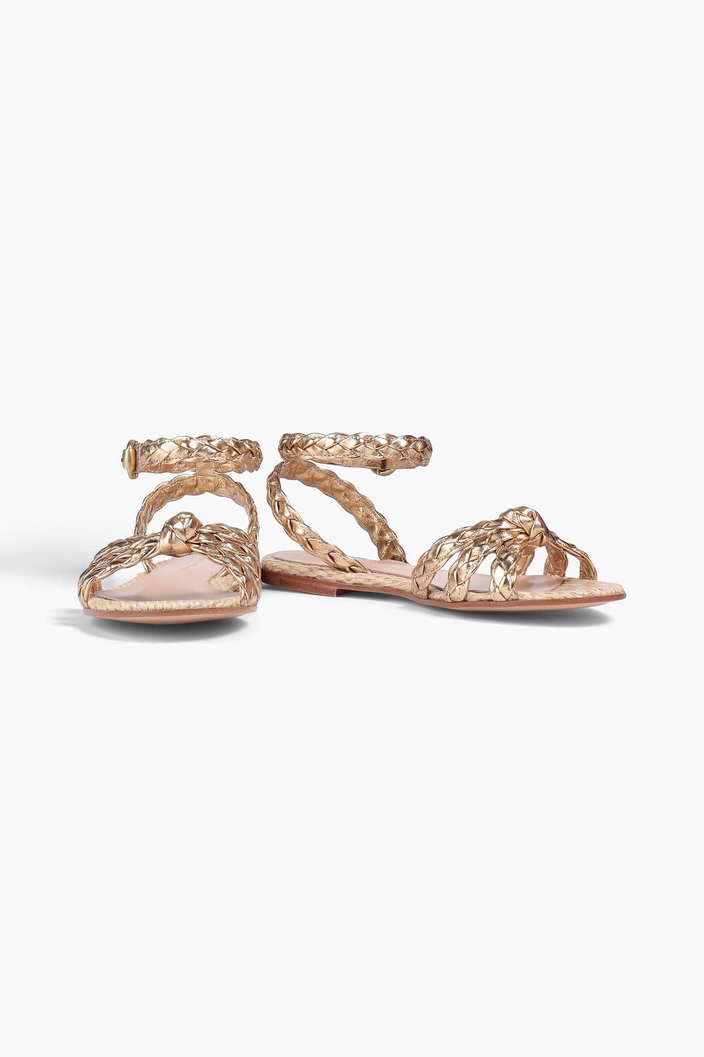 GIANVITO ROSSI Bee metallic braided leather sandals